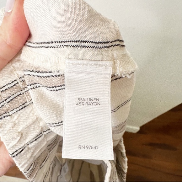J. Jill Linen Striped Drawstring Casual Pants Small - Picture 8 of 8